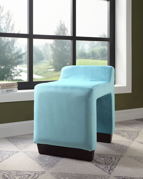 Alford Blue Flannel Ottoman