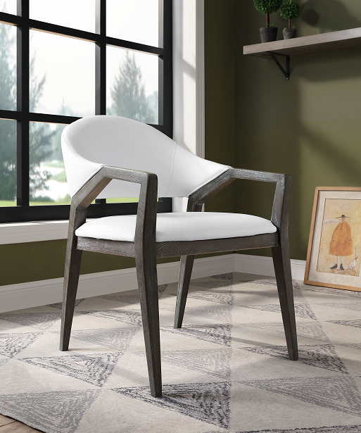 Aucilla White PU Accent Chair