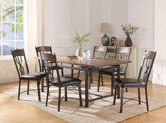 LynLee Weathered Dark Oak & Dark Bronze Dining Table