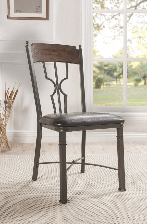 Acme Furniture Lynlee Side Chair in Espresso and Dark Bronze (Set of 2) 60017