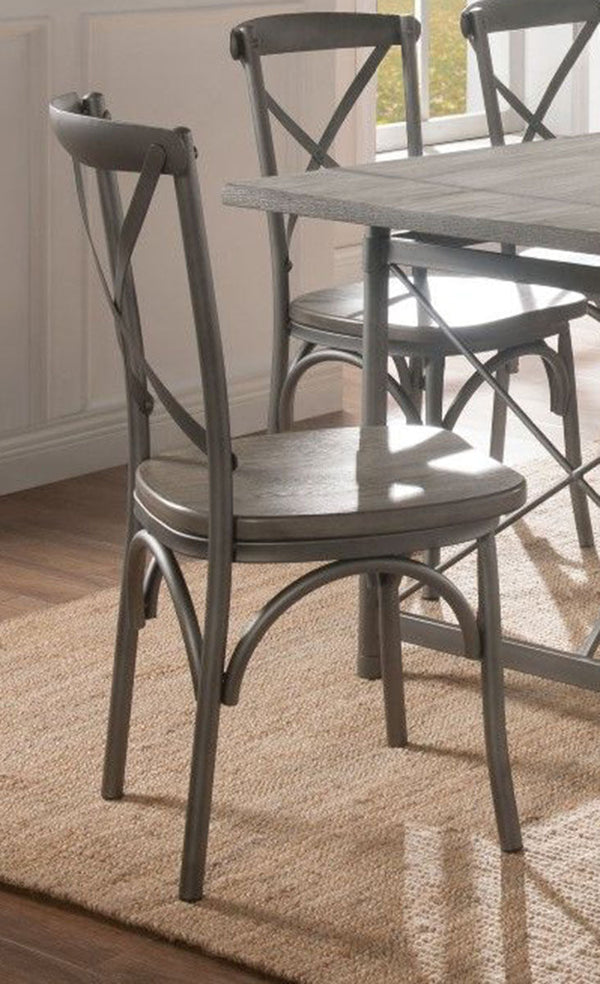 Acme Furniture Kaelyn II Side Chair in Gray Oak and Sandy Gray (Set of 2) 60122