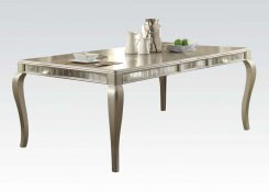 Acme Francesca Rectangular Dining Table in Champagne 62080
