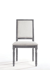 Leventis Cream Linen & Weathered Gray Side Chair