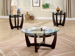 G700295 Contemporary Cappuccino Three-Piece Round Table Set