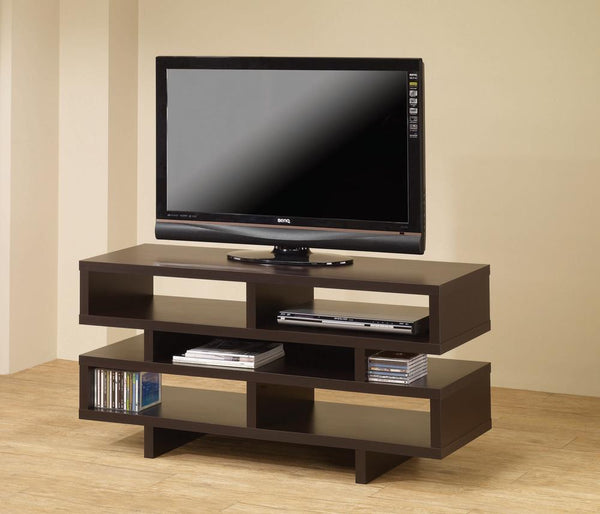 G700720 Contemporary Cappuccino Open Storage TV Console