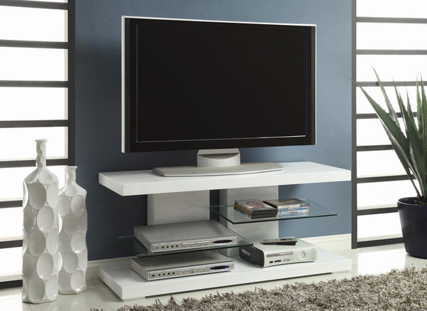 G700824 Contemporary Glossy White TV Console