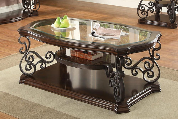 Occasional Traditional Dark Brown Coffee Table