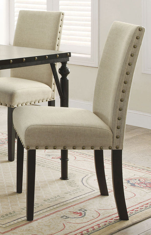 Acme Furniture Hadas Upholstered Side Chair in Beige (Set of 2) 72052