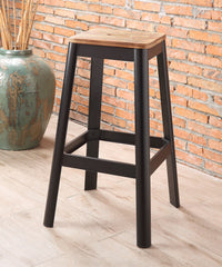Jacotte Natural & Black Bar Stool (1Pc)