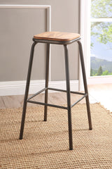 Scarus Natural & Gunmetal Bar Stool