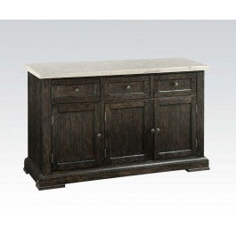 Acme Nolan Server in White Marble/Weathered Black 72847