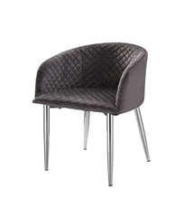 Hawkins Gray Velvet & Nickel Arm Chair