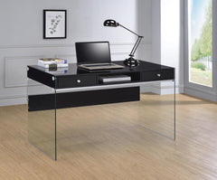 G800830 Contemporary Glossy Black Writing Desk