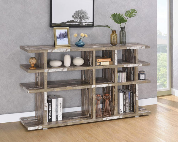 Rustic Salvaged Cabin Low-Profile Bookcase