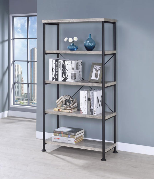 G801549 Guthrie Industrial Grey Driftwood Bookcase