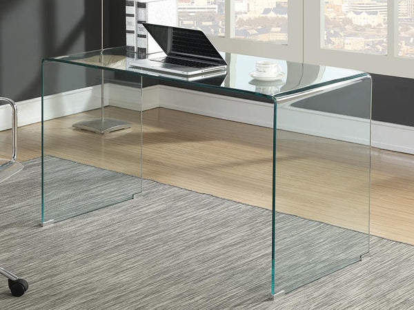 G801581 Contemporary Clear Glass Writing Desk