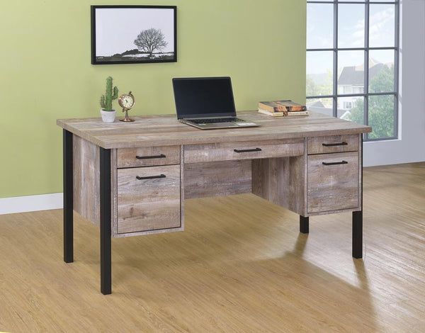 Samson Rustic Weathered Oak Office Desk