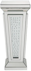 Acme Furniture Nysa Pedestal Stand in Mirrored & Faux Crystals 80392