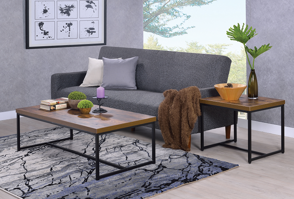 Bob Weathered Oak & Black Coffee Table