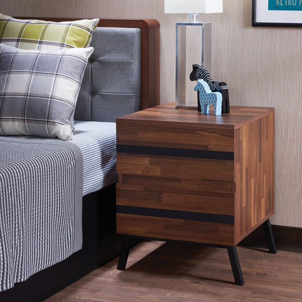 Karine Walnut & Black End Table