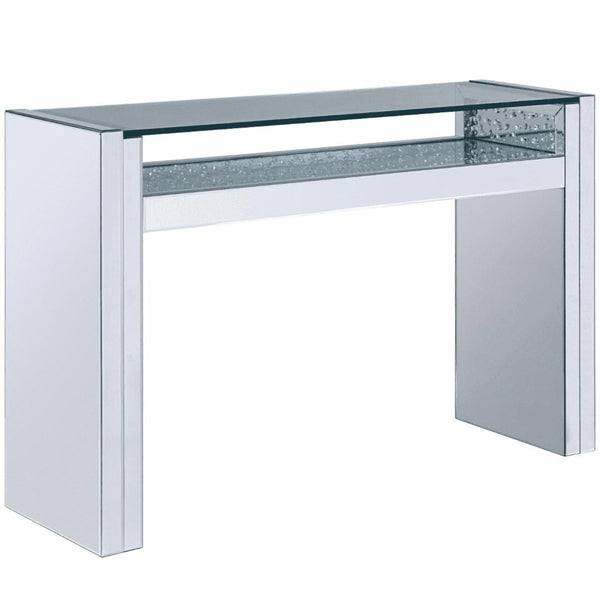 Acme Furniture Nysa Sofa Table in Mirrored & Faux Crystals 81473