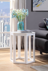 Reon Marble & White End Table (2Pc Pk)