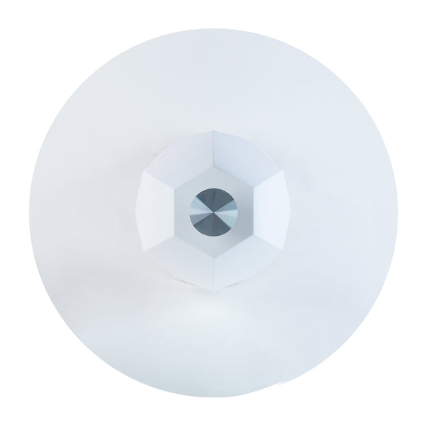 Chara White High Gloss & Clear Glass End Table