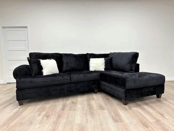 Groovy Black RAF Chaise Sectional