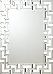 Transitional Frameless Greek Key Mirror