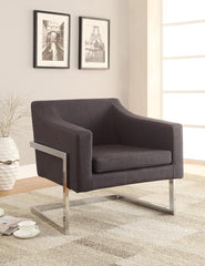 G902530 Contemporary Grey and Chrome Accent Chair