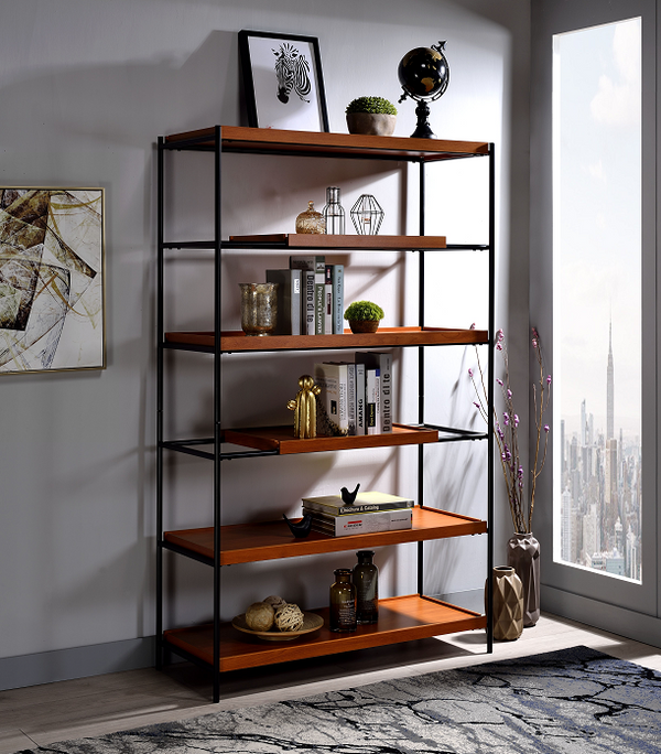 Oaken Honey Oak & Black Bookshelf