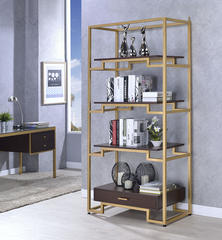 Yumia Gold & Clear Glass Bookshelf