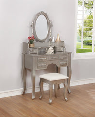 G930137 Contemporary Metallic Silver Vanity Set