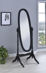 G950803 Transitional Black Cheval Mirror