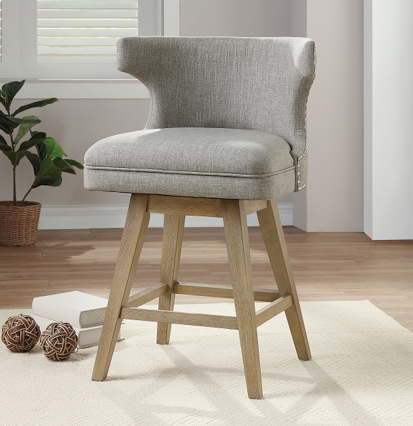 Everett Fabric & Oak Counter Height Chair