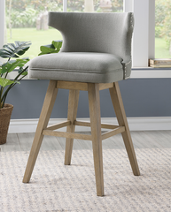 Everett Fabric & Oak Bar Chair