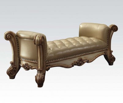 Acme Vendome Upholstered Bench in Gold Patina 96484