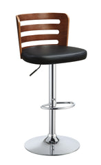 Camila Black PU & Walnut Adjustable Stool (1Pc)