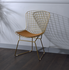 Achellia Whiskey PU & Gold Side Chair