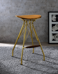 Dragea Whiskey PU & Gold Bar Stool