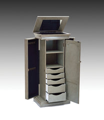 Riker Antique Gray & Antique Beige Jewelry Armoire