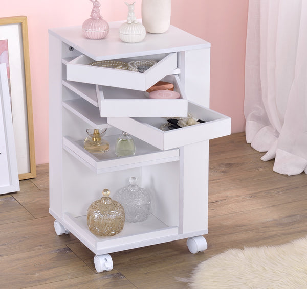 Nariah White Storage Cart