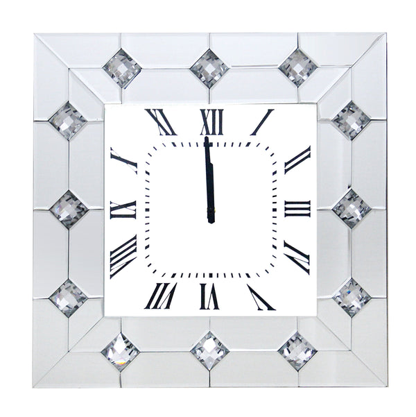 Hessa Mirrored & Faux Rhinestones Wall Clock