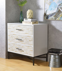 Uma White & Weathered Wood Pattern Console Table