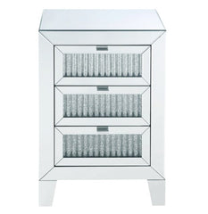 Acme Furniture Caesia Night Table in Mirrored/Faux Diamonds 97650