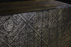 Calvary Gray Stone & Walnut Console Table