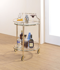 Macha Gold & Clear Glass Serving Cart