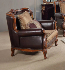 Anne Traditional Sofa and Loveseat in Cherry Wood Finish by Cosmos Furniture