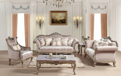 Ariana Traditional Sofa and Loveseat in Champagne Wood Finish by Cosmos Furniture