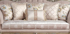 Ariana Traditional Sofa and Loveseat in Champagne Wood Finish by Cosmos Furniture